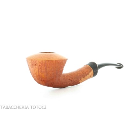 Pipe en forme de Dublin semi-courbée Gheppo avec finition en bruyère sablée - Pipe Pour le Tabac - Racine naturelle