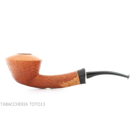 Gheppo semi-curved Dublin shaped pipe with sandblasted briar finish-Gheppo Italian Pipes