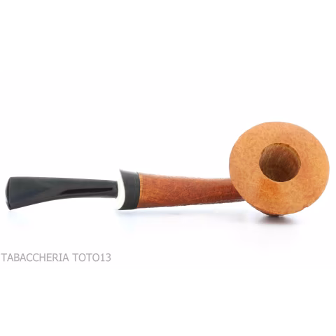 Gheppo semi-curved Dublin shaped pipe with sandblasted briar finish-Gheppo Italian Pipes