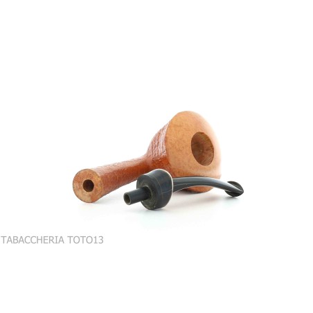 Gheppo semi-curved Dublin shaped pipe with sandblasted briar finish-Gheppo Italian Pipes