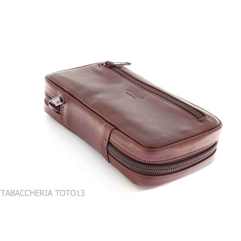 Sac Arcadia pour 2 pipes et fume tabac en cuir divers coloris - Arcadia