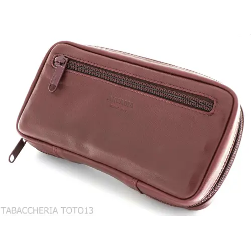 Bolsa Arcadia para 2 pipas y tabaquera en piel varios colores - Accesorios para pipas de tabaco