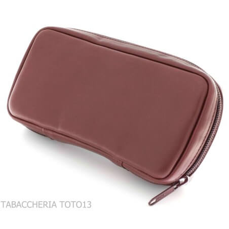 Arcadia Tasche für 2 Pfeifen und Tabakhalter in Leder verschiedene Farben - Arcadia