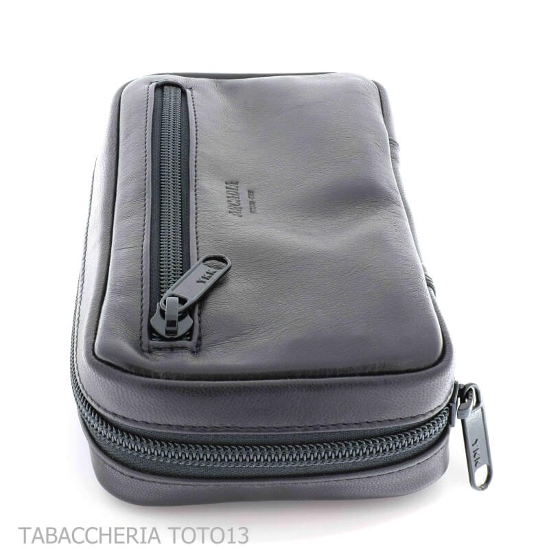 Sac Arcadia pour 2 pipes et fume tabac en cuir divers coloris - Arcadia