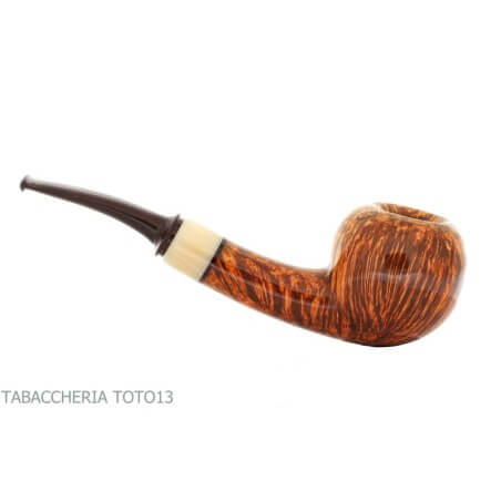 Pipa Damini semicurvada en forma de manzana en brezo natural brillante Massimo Damini pipe Damini Massimo