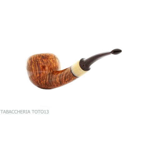 Pipe semi-courbée en forme de pomme Damini en bruyère naturelle brillante Massimo Damini pipe Damini Massimo