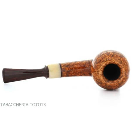 Pipa Damini semicurvada en forma de manzana en brezo natural brillante Massimo Damini pipe Damini Massimo