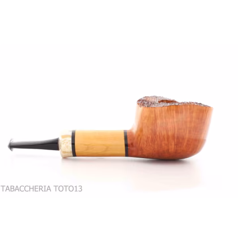 Gheppo pipe, pot shape, glossy natural briar finish - Tobacco Pipes