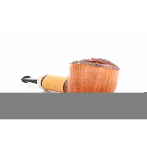 Gheppo pipe, pot shape, glossy natural briar finish - Tobacco Pipes