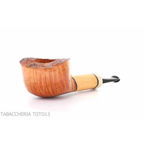 Gheppo pipe, pot shape, glossy natural briar finish - Tobacco Pipes