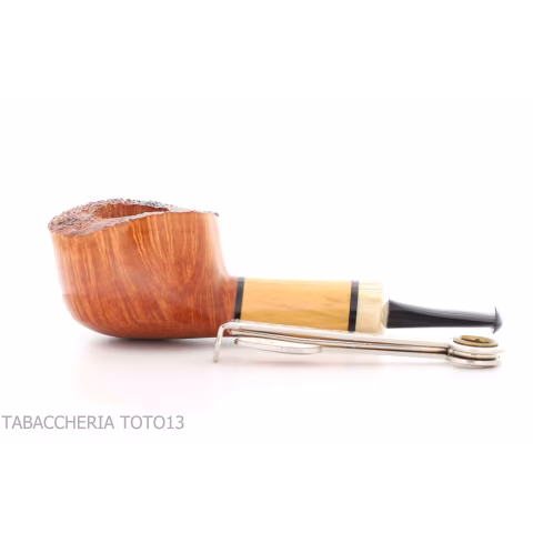 Gheppo pipe, pot shape, glossy natural briar finish - Tobacco Pipes