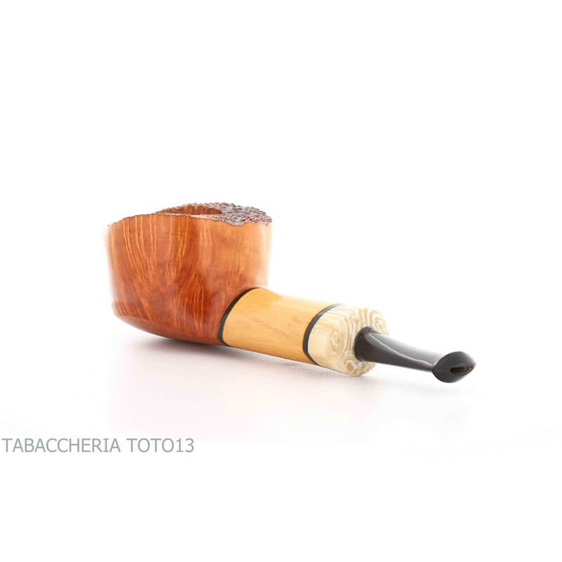 Gheppo-Topfpfeife mit glänzendem natürlichem Bruyère-Finish - Gheppo Italian Pipes