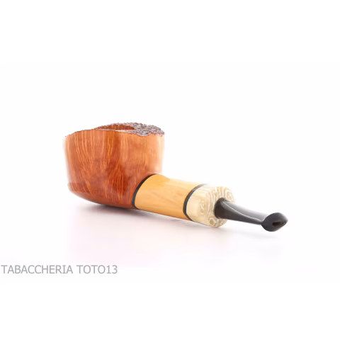 Gheppo pipe, pot shape, glossy natural briar finish - Tobacco Pipes