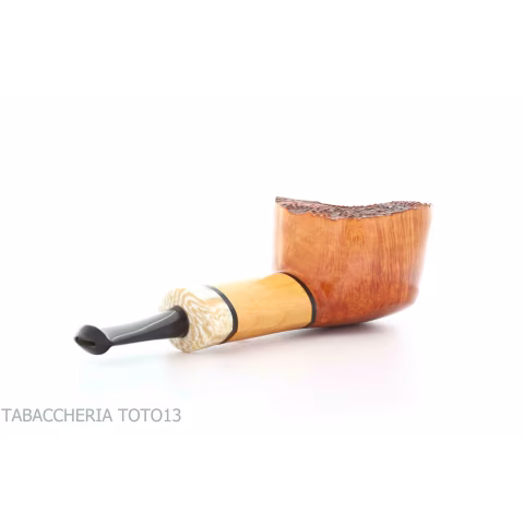 Gheppo pipe, pot shape, glossy natural briar finish - Tobacco Pipes