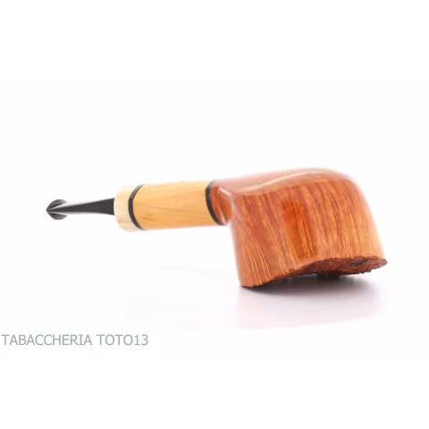 Gheppo pipe, pot shape, glossy natural briar finish - Tobacco Pipes
