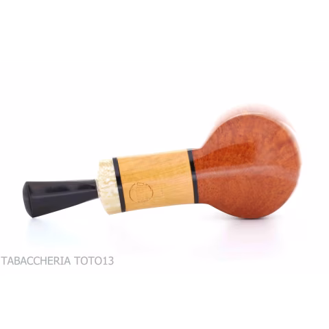 Gheppo pipe, pot shape, glossy natural briar finish - Tobacco Pipes
