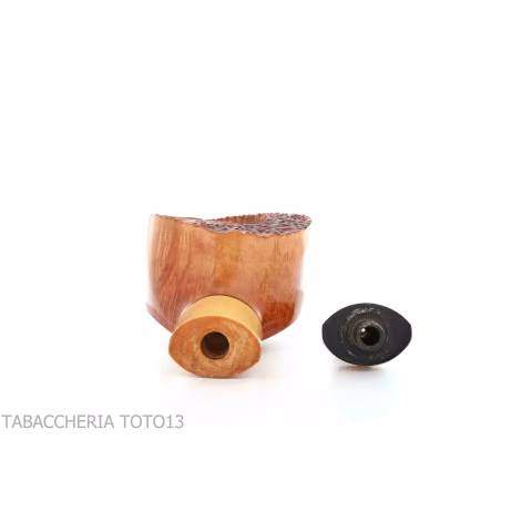 Gheppo pipe, pot shape, glossy natural briar finish - Tobacco Pipes
