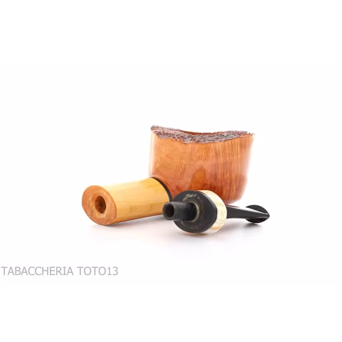 Gheppo pipe, pot shape, glossy natural briar finish - Tobacco Pipes