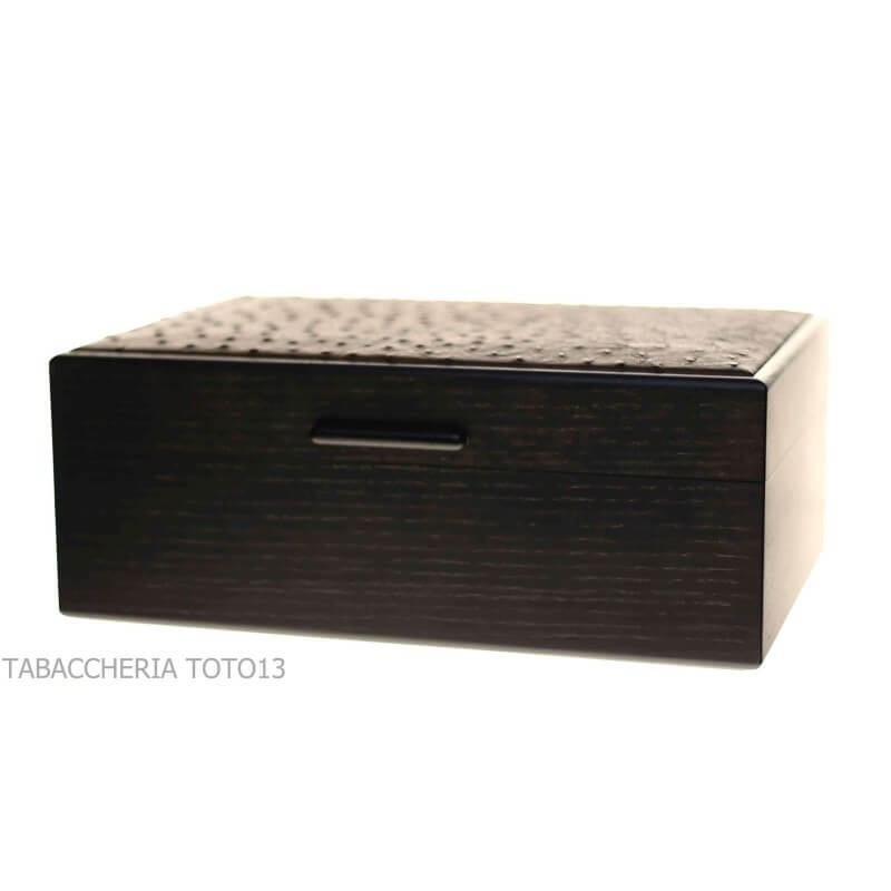 Gentili coffret humidifié pour 40 cigares finition wengé mat et cuir d'autruche - Ebanisteria Gentili Fabrizio Srl