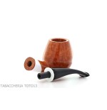 Amorelli pipe Brandy shape curved natural smooth root, Frac series - Tobacco Pipes - Natural root