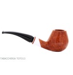 Amorelli pipe Brandy shape curved natural smooth root, Frac series - Tobacco Pipes - Natural root