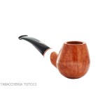 Amorelli pipe Brandy shape curved natural smooth root, Frac series - Tobacco Pipes - Natural root
