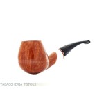 Amorelli pipe Brandy shape curved natural smooth root, Frac series - Tobacco Pipes - Natural root