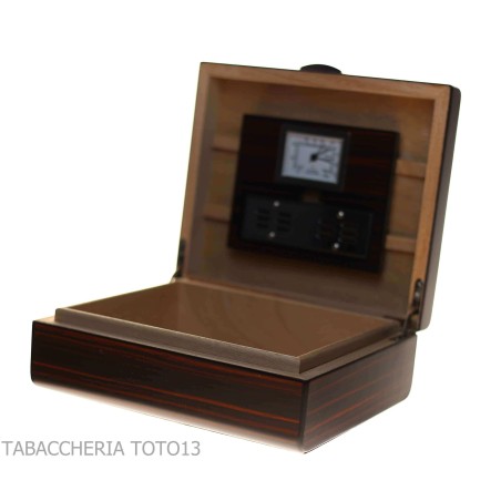 Zigarrenetui Eisenholz-Finish abgerundete Ecken mit Hygrometer und Luftbefeuchter - Zubehör Cigar