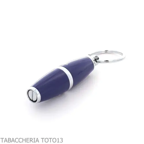 Lubinski 8mm olive cigar punch, blue lacquer, with key ring - Accessories Cigar - Metal