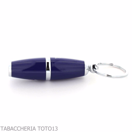 Lubinski 8mm olive cigar punch, blue lacquer, with key ring - Accessories Cigar - Metal