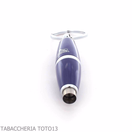 Lubinski 8mm olive cigar punch, blue lacquer, with key ring - Accessories Cigar - Metal