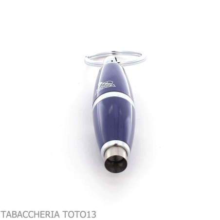 Perforadora de puros Lubinski de 8 mm color oliva, laca azul, con llavero. - Accesorios Del Cigarro