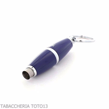 Lubinski 8mm olive cigar punch, blue lacquer, with key ring - Accessories Cigar - Metal