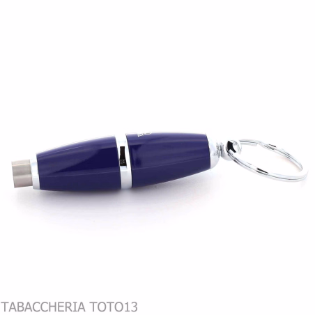 Lubinski 8mm olive cigar punch, blue lacquer, with key ring - Accessories Cigar - Metal