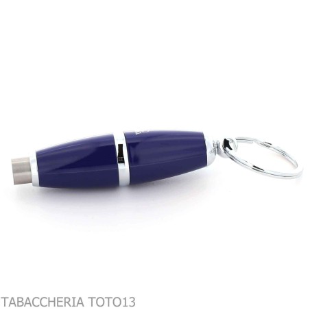 Perforadora de puros Lubinski de 8 mm color oliva, laca azul, con llavero. - Accesorios Del Cigarro