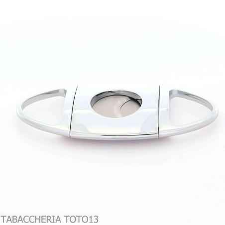 Oval polished chrome rounded stainless steel cigar cutter - Accessories Cigar - Metal