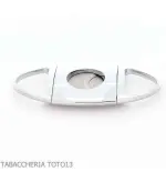Oval polished chrome rounded stainless steel cigar cutter - Accessories Cigar - Metal
