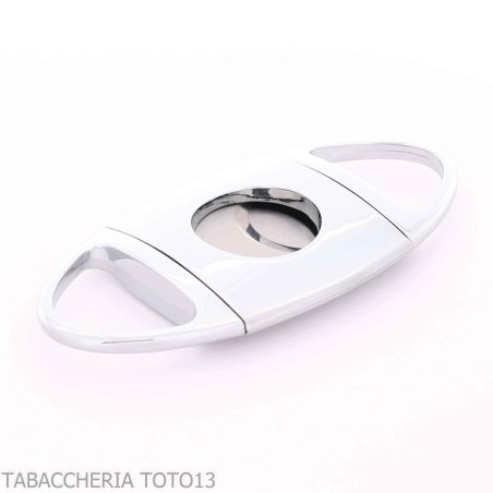 Cortador de puros ovalado de acero inoxidable redondeado cromado pulido - Accesorios Del Cigarro