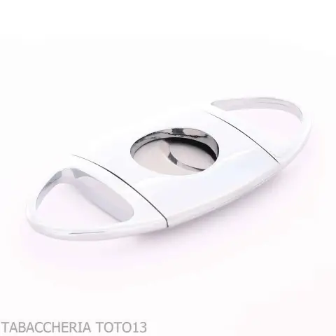 Oval polished chrome rounded stainless steel cigar cutter - Accessories Cigar - Metal