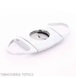 Oval polished chrome rounded stainless steel cigar cutter - Accessories Cigar - Metal