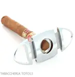 Oval polished chrome rounded stainless steel cigar cutter - Accessories Cigar - Metal