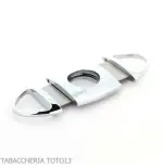 Oval polished chrome rounded stainless steel cigar cutter - Accessories Cigar - Metal
