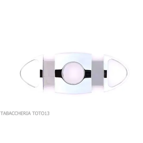 Oval polished chrome rounded stainless steel cigar cutter - Accessories Cigar - Metal