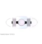 Oval polished chrome rounded stainless steel cigar cutter - Accessories Cigar - Metal