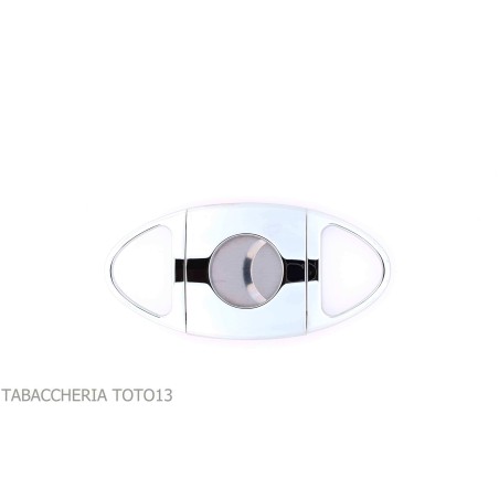 Oval polished chrome rounded stainless steel cigar cutter - Accessories Cigar - Metal