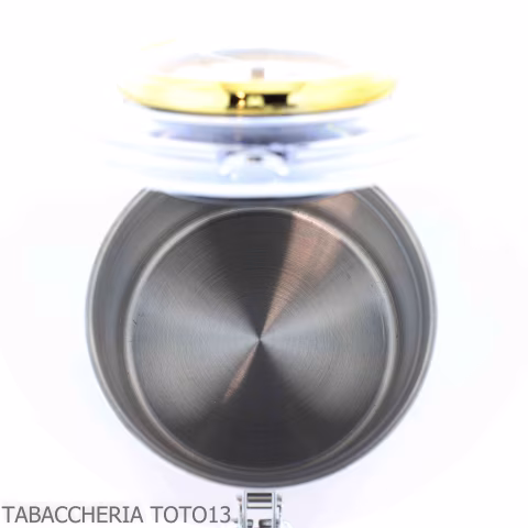 Tabakdose aus Stahl mit Hygrometer und Luftbefeuchter - Zubehör für Tabakpfeifen