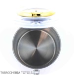 Tabakdose aus Stahl mit Hygrometer und Luftbefeuchter - Zubehör für Tabakpfeifen