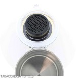 Steel tobacco holder jar with hygrometer and humidifier - Accessories for tobacco pipes - Metal