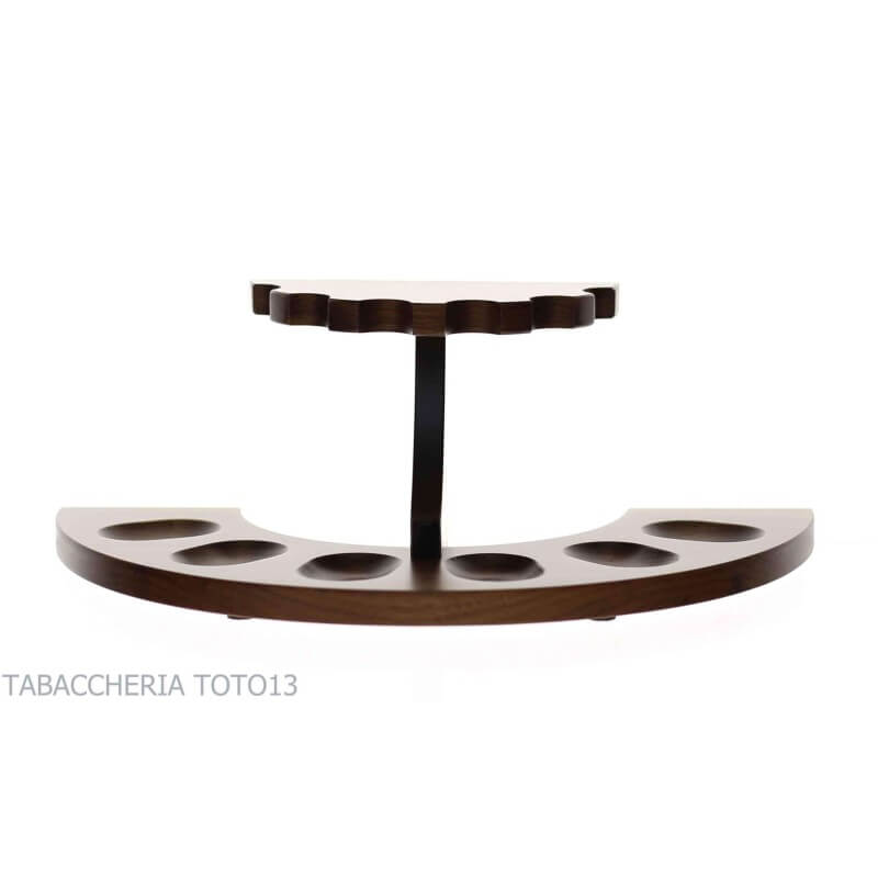 Rack en soporte para pipas en forma de media luna de nogal seis lugares - Lubinski