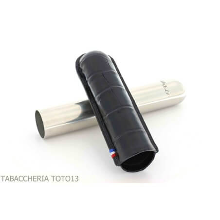 Etui à cigares St. Dupont Dandy en métal et cuir noir 1 places - S.t. Dupont